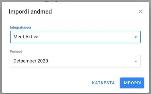 Perioodi valija käsitsi impordiks